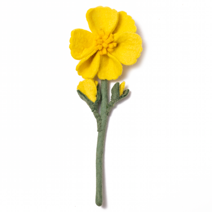 Yellow felt Cosmo flower.