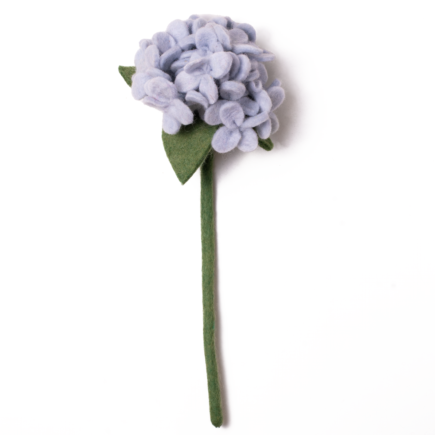 Light blue felt hydrangea flower.