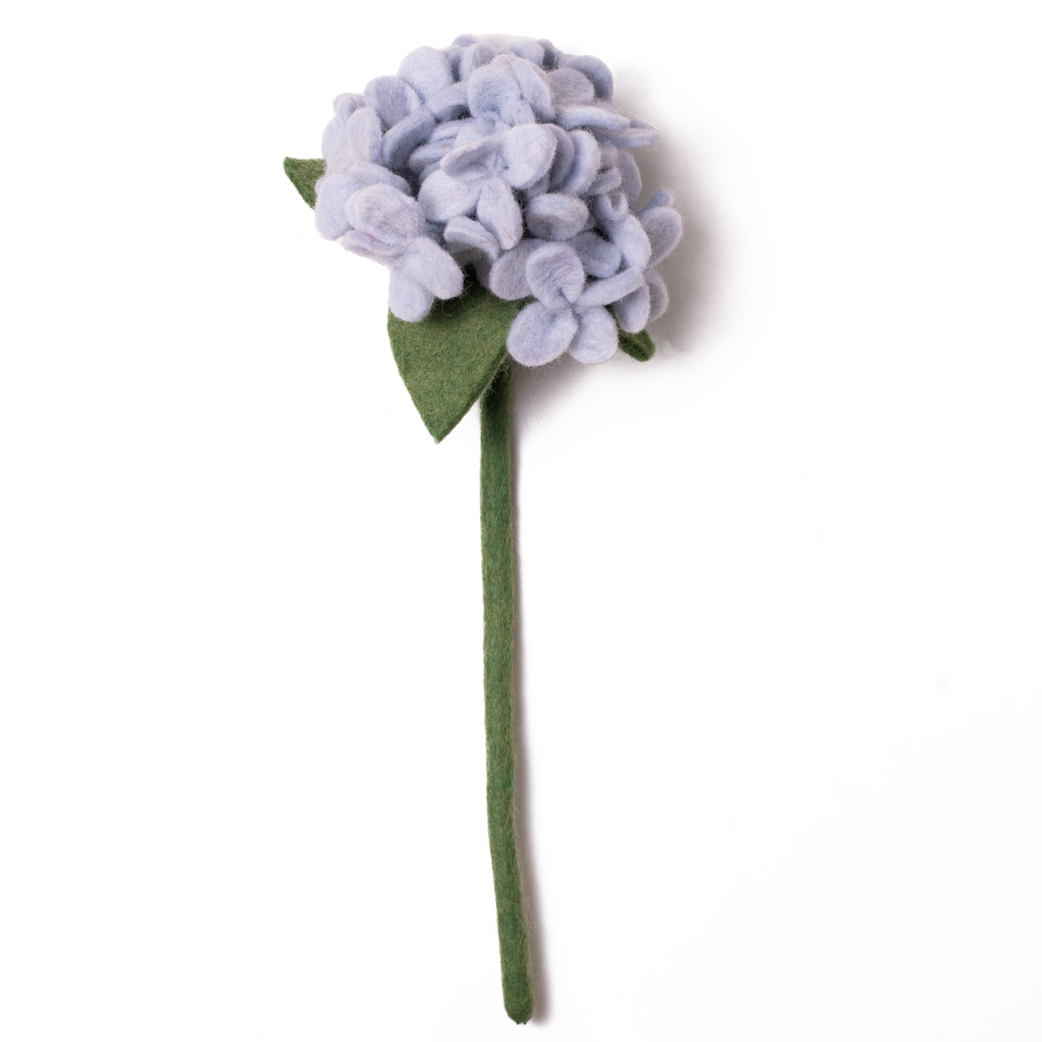 Light blue felt hydrangea flower.