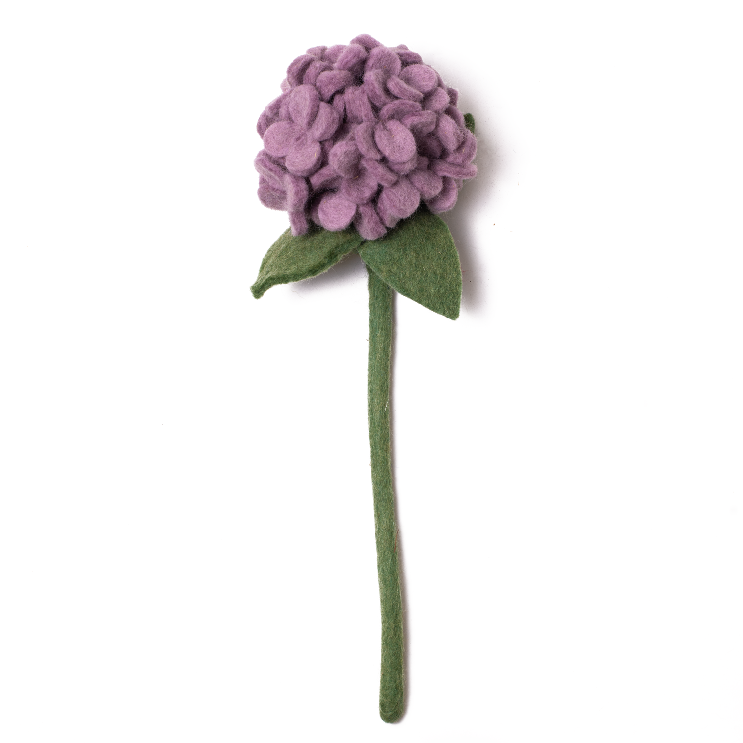 Purple felt hydrangea flower.