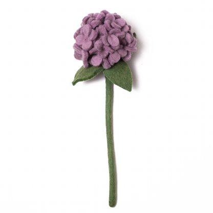 Purple felt hydrangea flower.