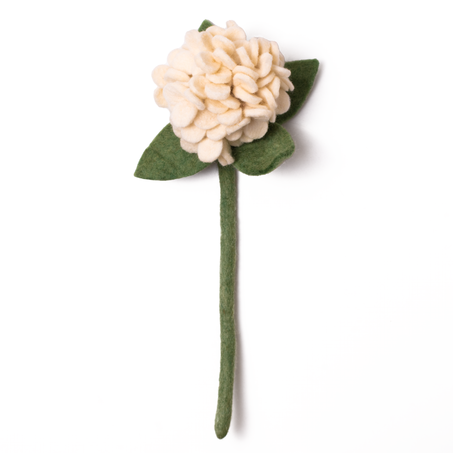 White felt hydrangea flower.