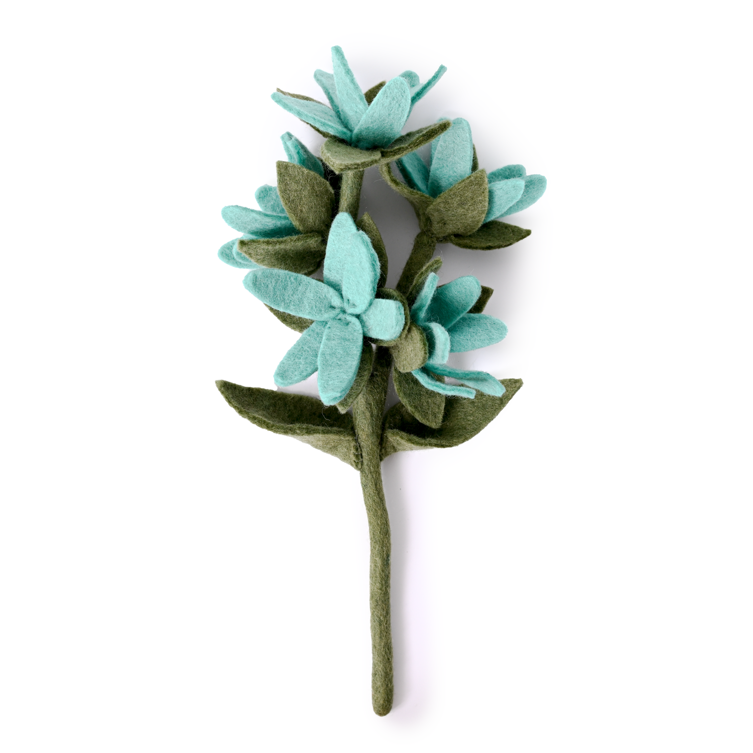 Light blue felt watsonia flower.