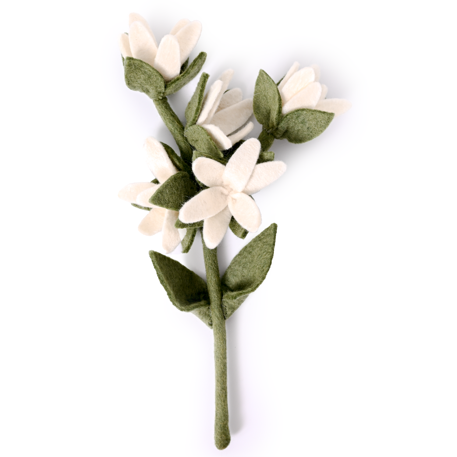 White felt watsonia flower.