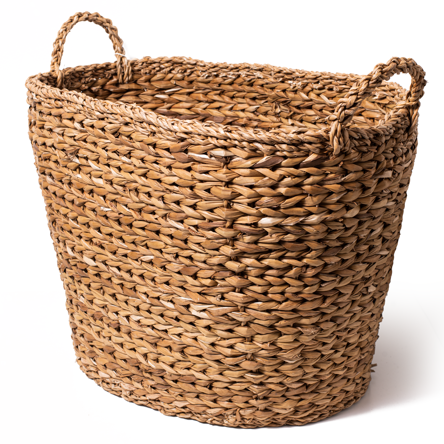 Brown large woven basket.