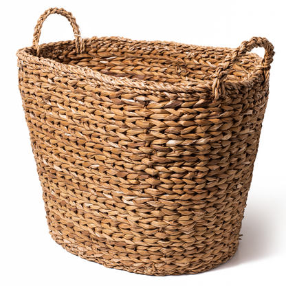 Brown large woven basket.