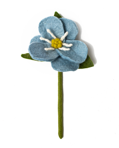 Blue felt Hepatica flower.