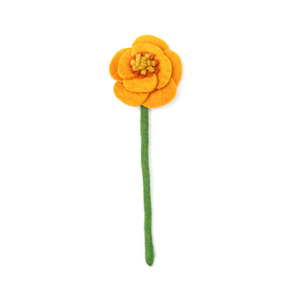 Orange felt poppy flower.