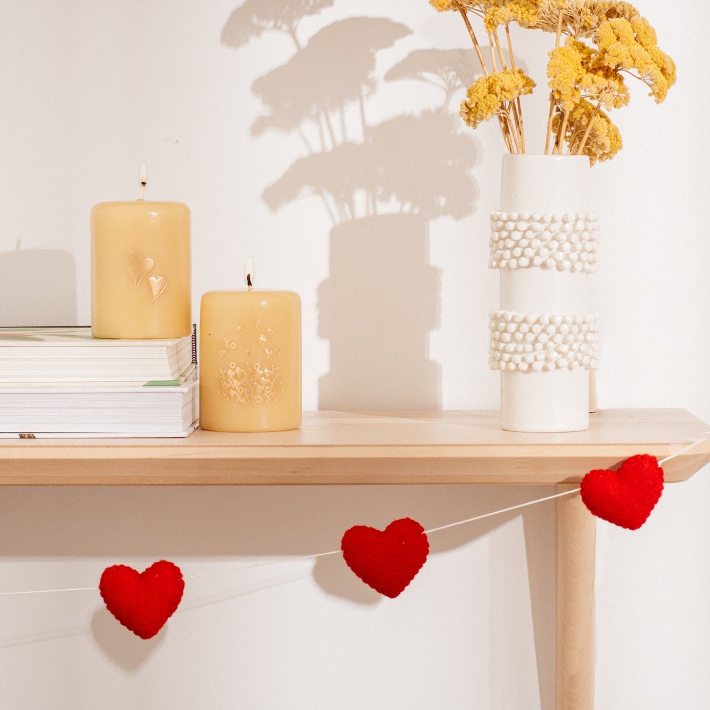 Felt Red Heart Garland for Valentine's Day - Room Styling -Fair Trade - Global Goods Partners