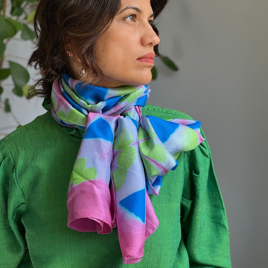 Tie Dye Mulberry silk scarf