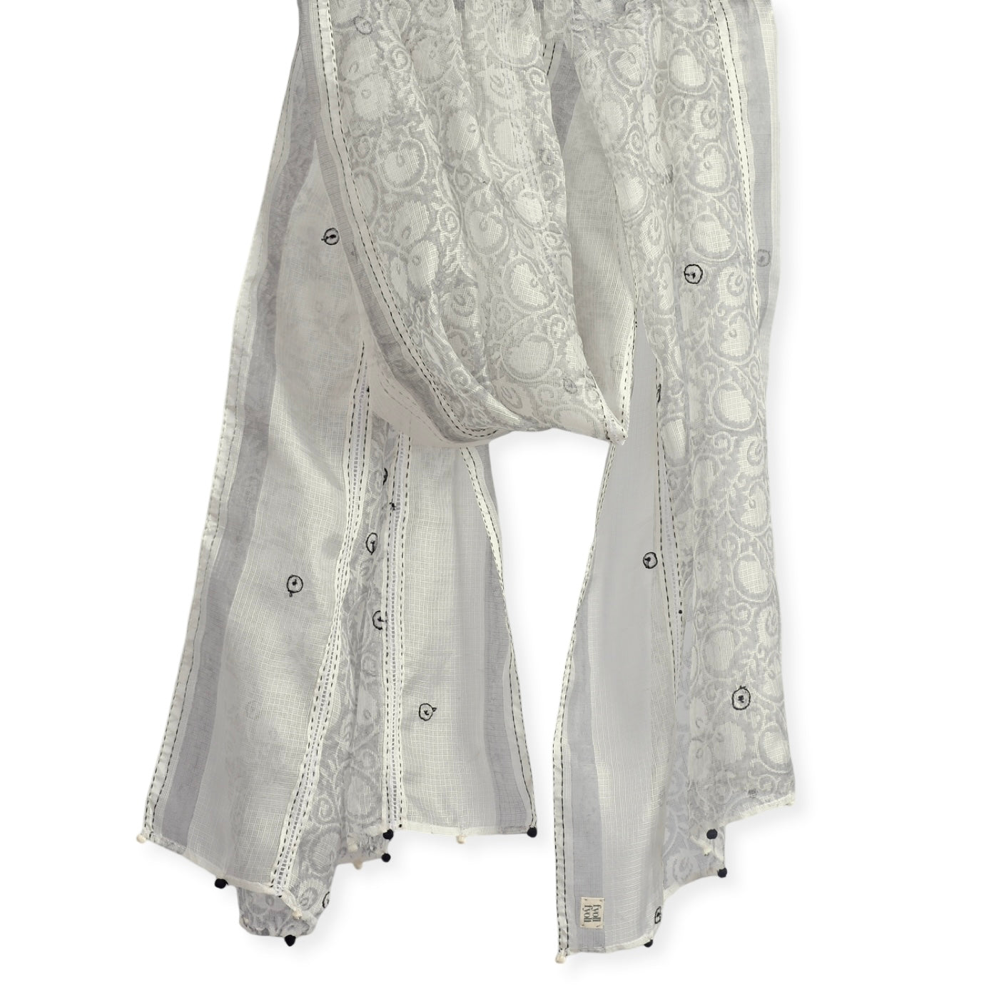 Kota Silk Handwoven Hand Block Printed Shoulder Wrap