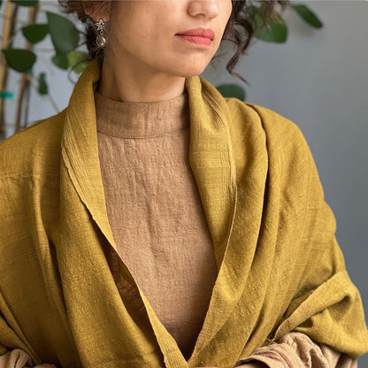 Handwoven Peace Ahimsa Silk Natural Dyed Stole