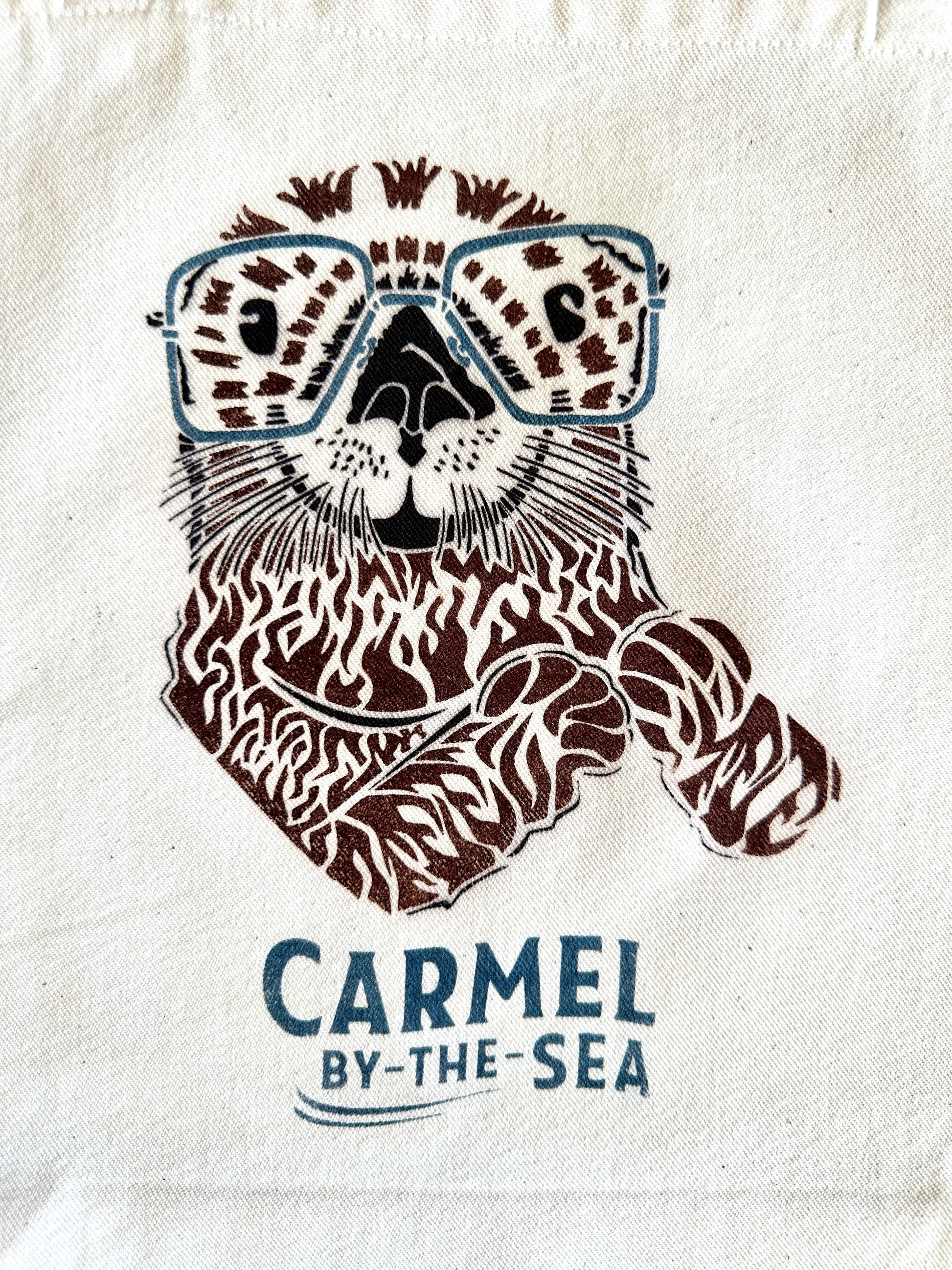 Closeup of image of an otter and carmel-by-the-sea written below.