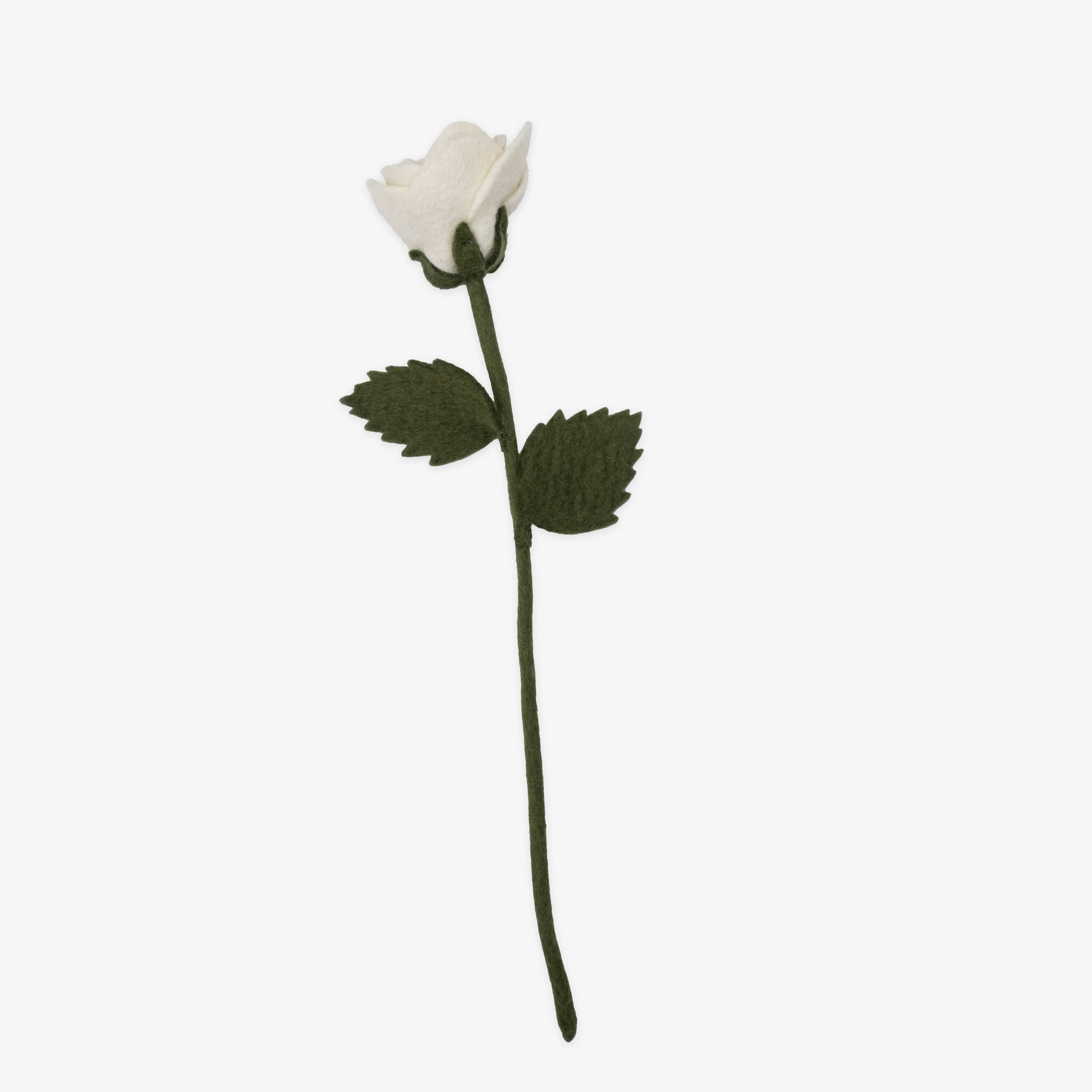 White rose with green leaves on a white background, fair trade and handmade | Global Goods Partners