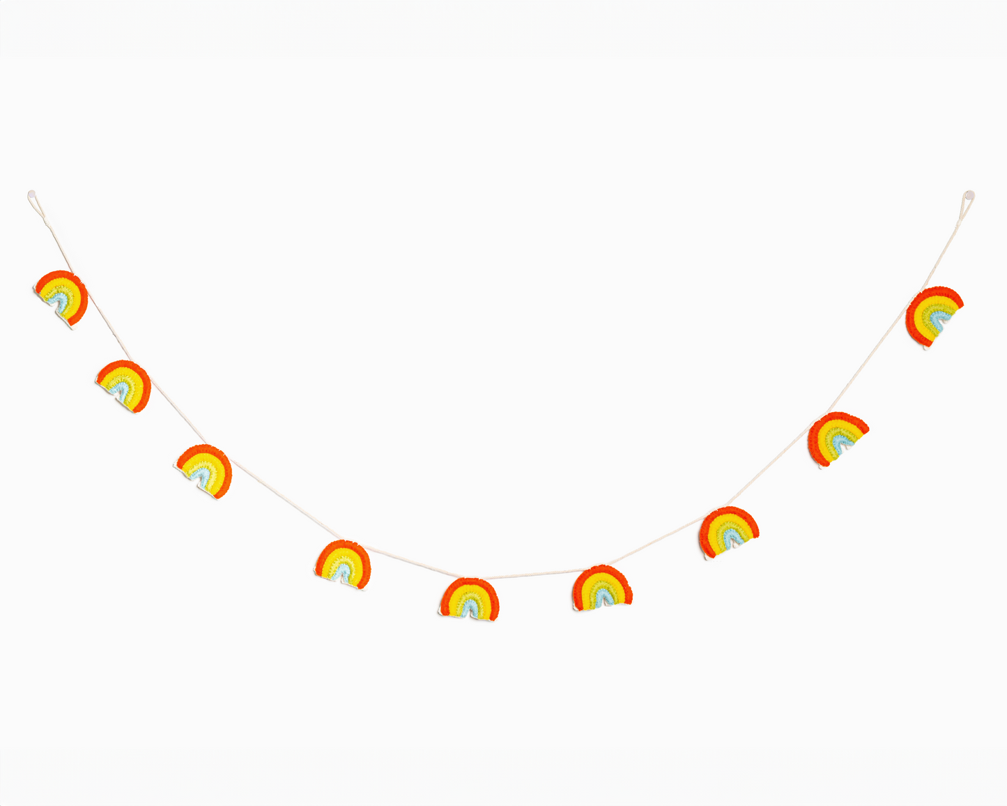 Felt garland of rainbows.