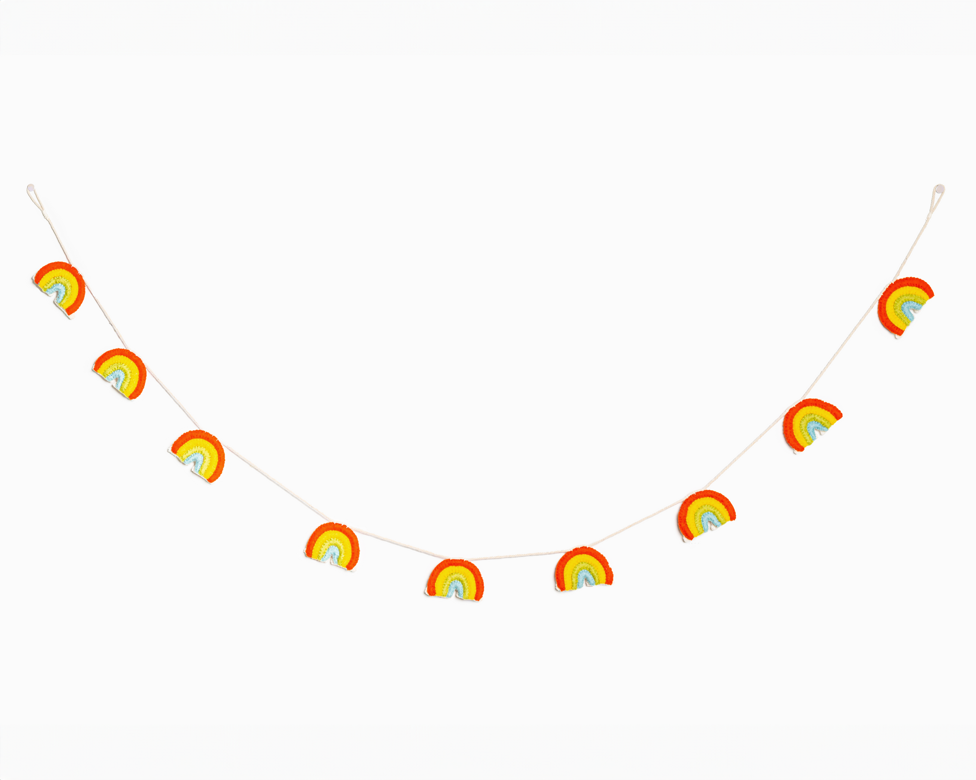 Felt garland of rainbows.
