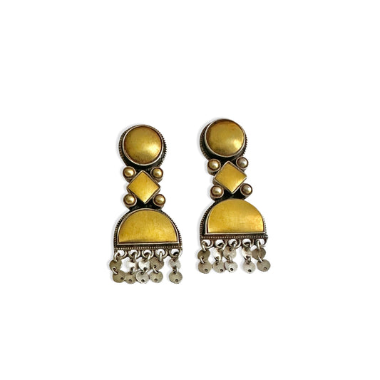 BANDLU-4 Gold Foil Sterling Silver Post Earrings