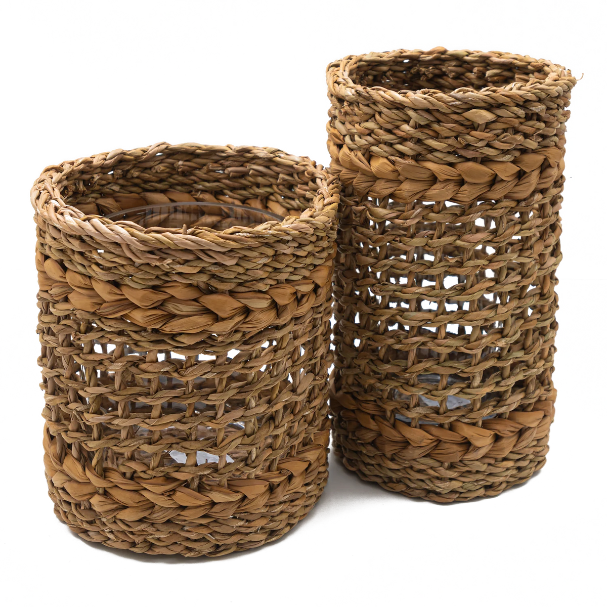 Woven Vase with Glass Insert