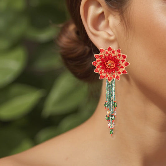Superbloom DAHLIA Embroidered Earrings