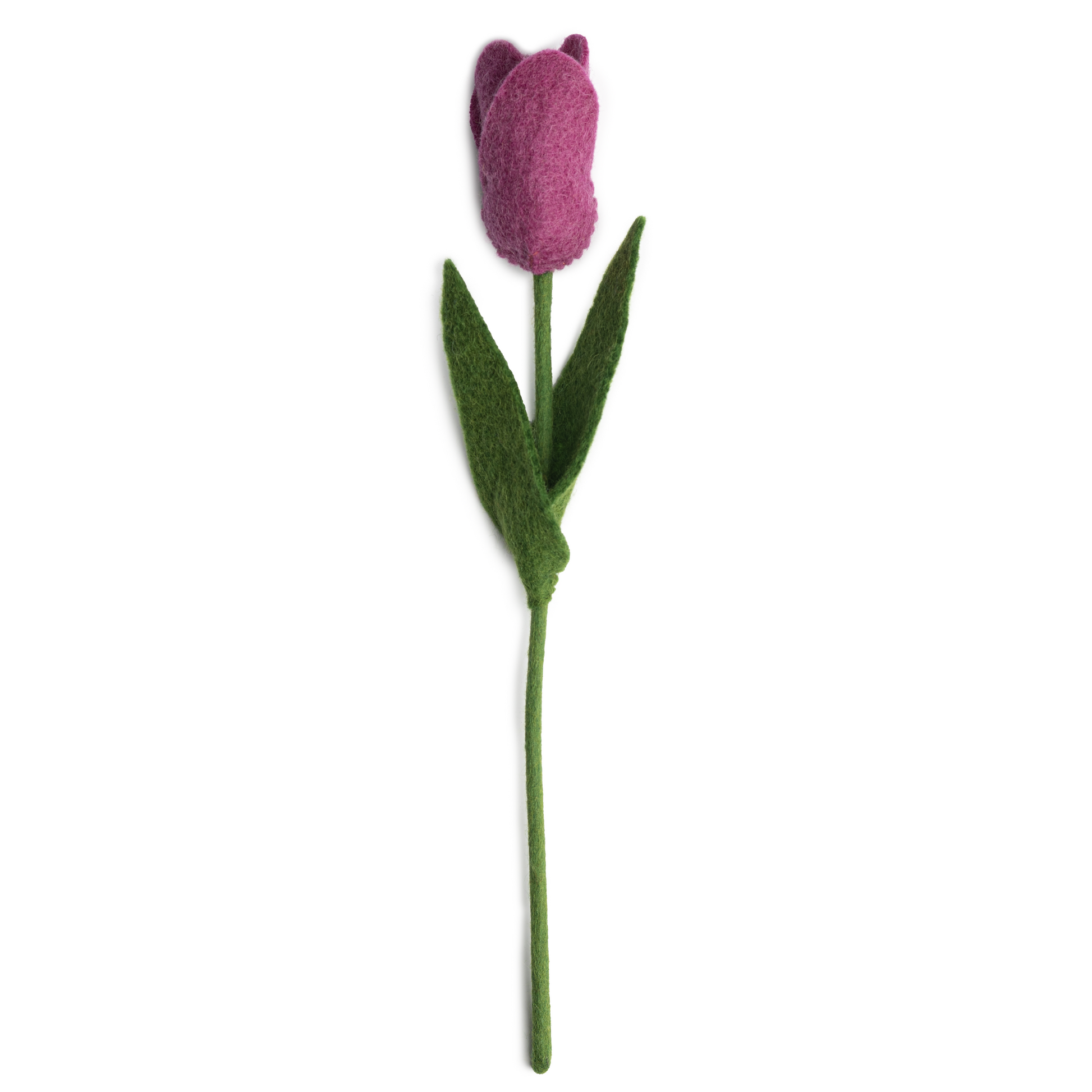Magenta felt tulip.