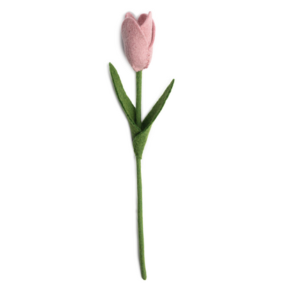 Pink felt tulip.