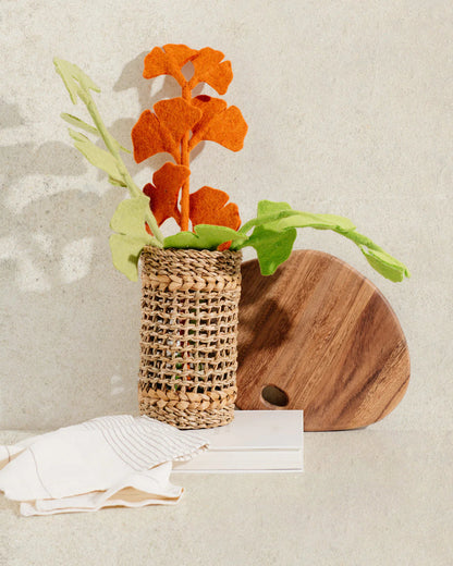 Woven Vase with Glass Insert