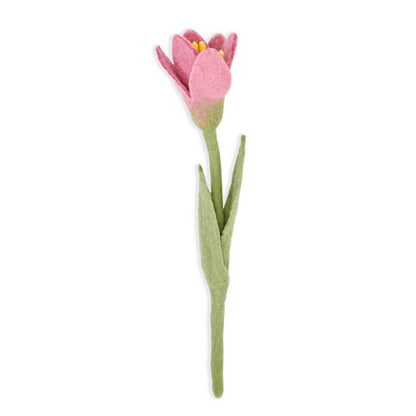 Pink felt crocus flower.
