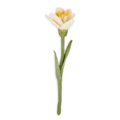 White felt crocus flower.
