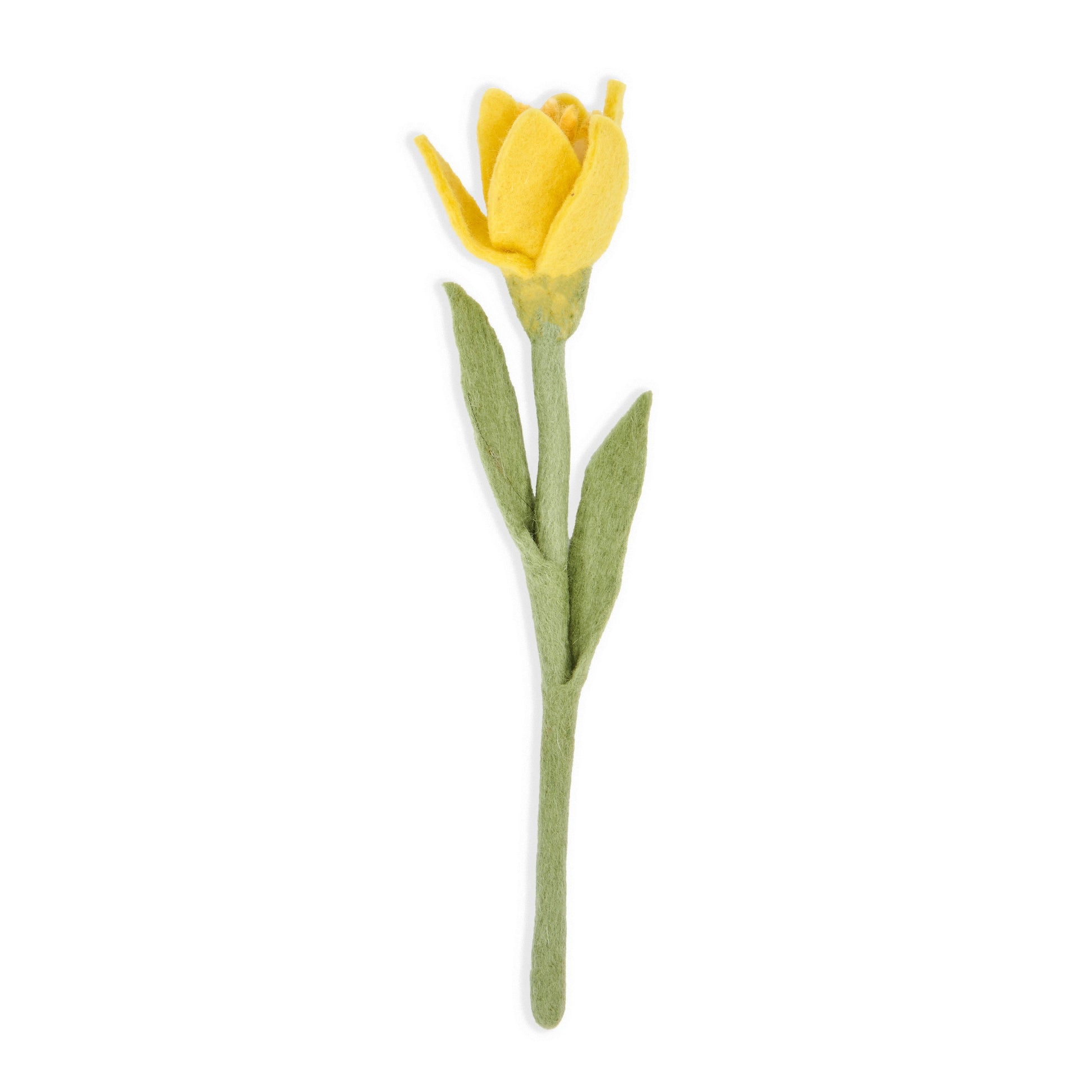 Yellow felt crocus flower.