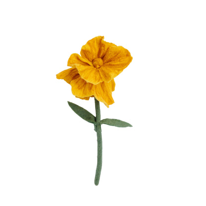 Yellow felt iris flower.