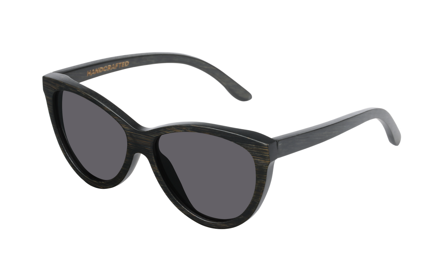 Grace Black Handcrafted Bamboo Sunglasses | Smoke Polarized UV400