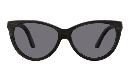 Grace Black Handcrafted Bamboo Sunglasses | Smoke Polarized UV400