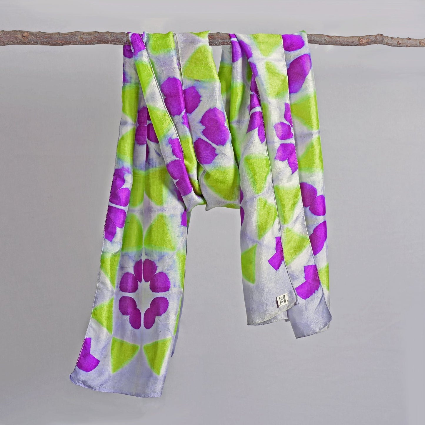 Handwoven Clamp Dyed Mulberry Silk Stole