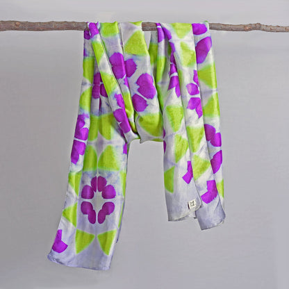 Handwoven Clamp Dyed Mulberry Silk Stole