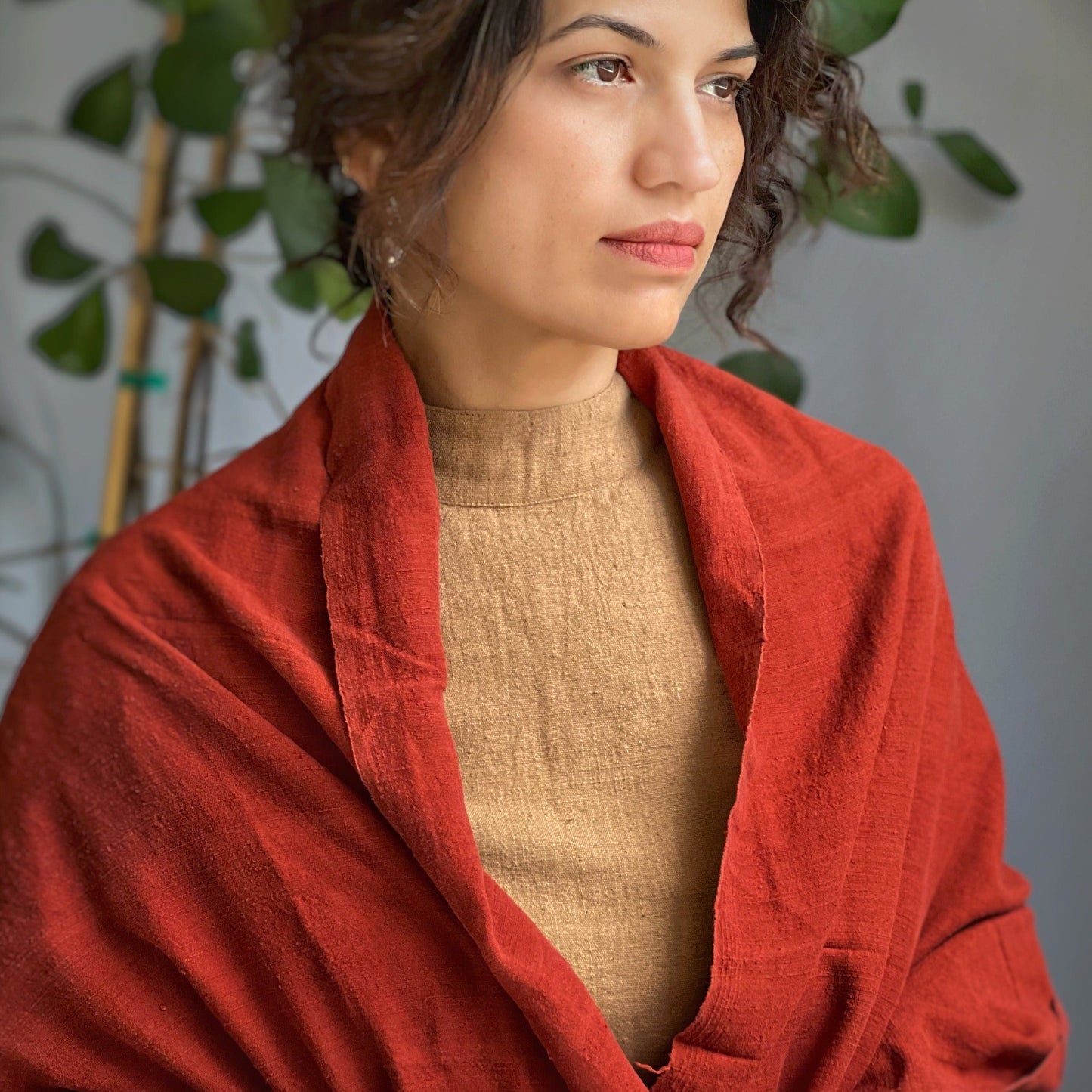 Handwoven Peace Ahimsa Silk Natural Dyed Stole